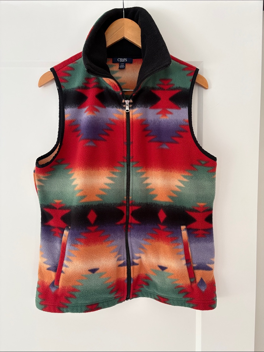 Chaps Southwest Zip Fleece Vest